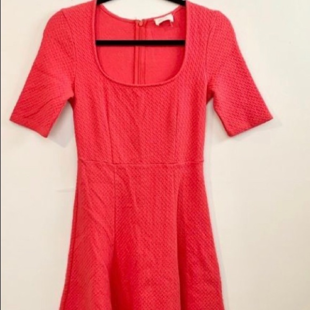 Pins and Needles Ribbed Knit Pink Skater Dress
